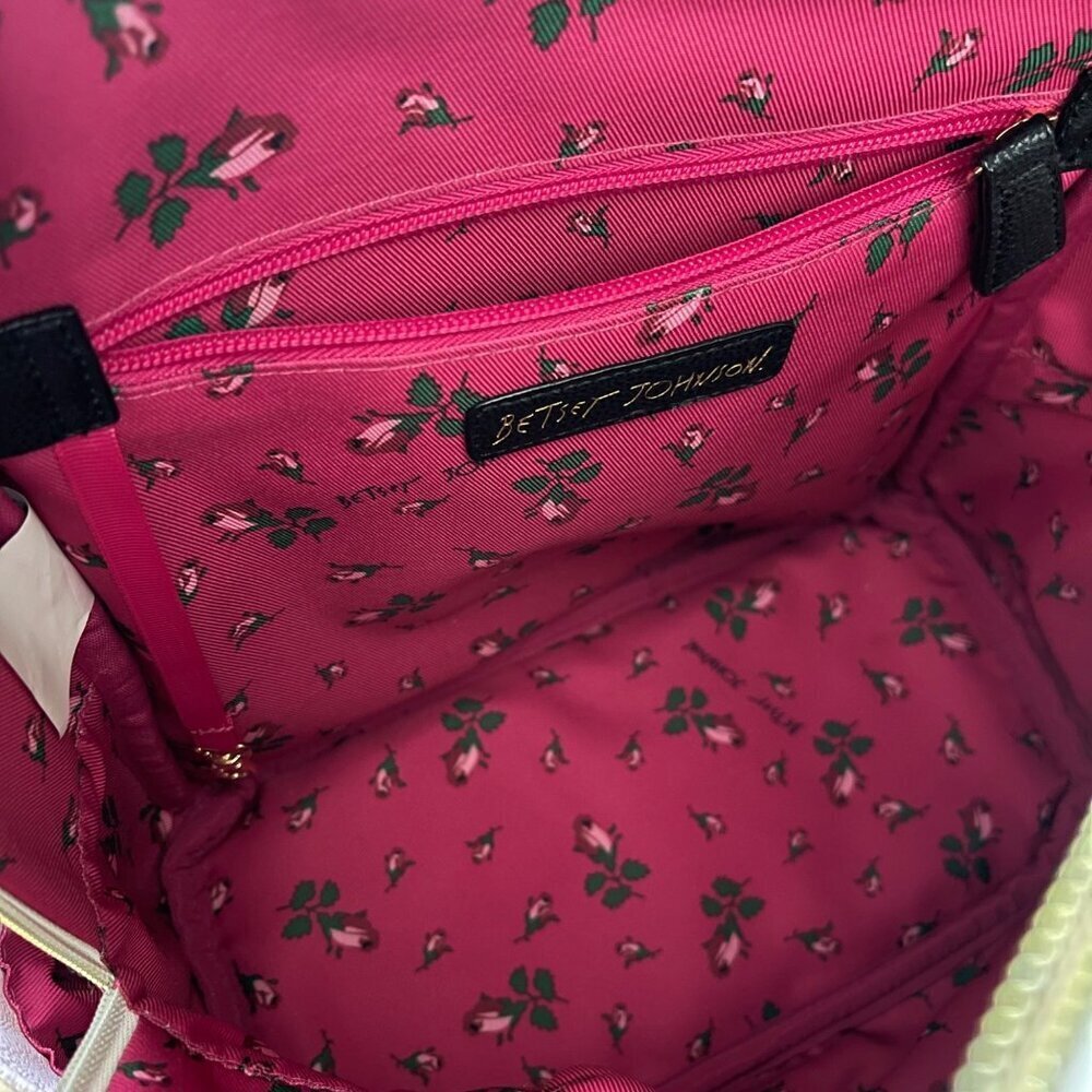 Betsey Johnson Floral Appliqué Mini Backpack Pastel Colorful Kawaii Whimsical - Picture 11 of 14